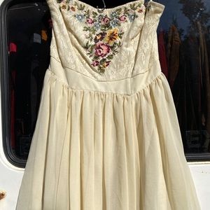 Strapless Floral Embroidered dress